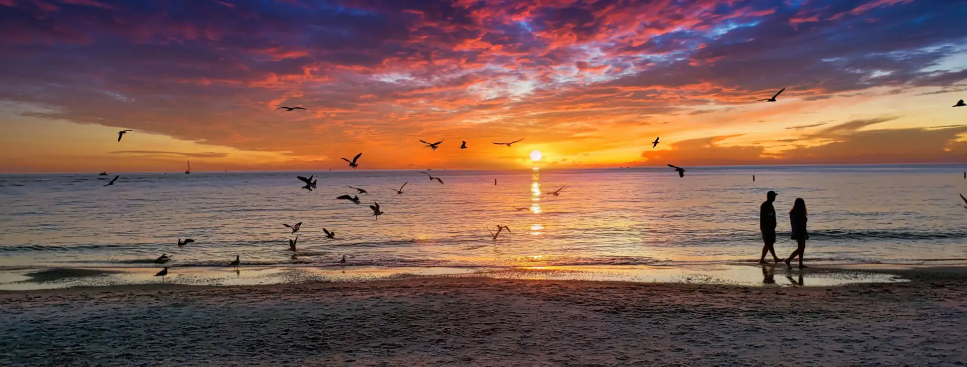 Tampa Bay sunset over the Gulf of Mexico, representing reliable home cleaning services in St
