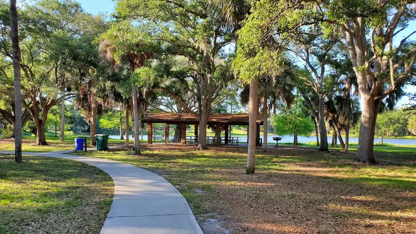 Lush Seminole park scene with pavilion and walkway, representing Tampa Bay Home Services' service area.