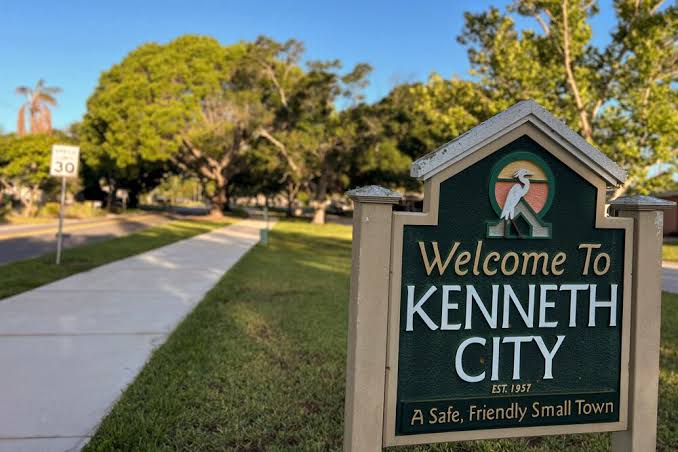 Welcome to Kenneth City sign, safe and friendly small town, Tampa Bay Home Services cleaning.